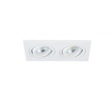 Donolux DL1520SQ2W Светильник встраиваемый, поворотный квадрат, 2хGU10, L175хW92xH54мм, IP20, белый, без лампы
