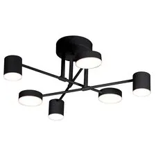 Kink Light 07649-6D,19(3000K) Люстра диммируемая Мекли черный d57 h25 Led 3*12W+3*16W (3000К) с пультом ДУ