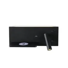 Kink Light 08075L,19 Бра Норти черный (левое) w11*30 h12 Led 3W (3000K), с разъёмом USB, беспроводная зарядка