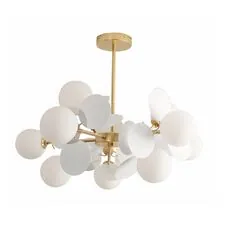 Kink Light 074160-10,33(01) Подвес Матиас матовое золото d67 h50 G9 10*5W (Led лампы в комплекте, 4000K) (золотой корпус, белые декор элементы)