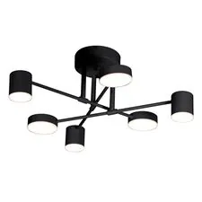 Kink Light 07649-6D,19(4000K) Люстра диммируемая Мекли черный d57 h25 Led 3*12W+3*16W (4000К) с пультом ДУ