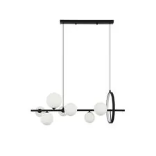 Kink Light 07608-7A,19(01) Люстра Иона черный  (плафоны белые матовые) w90*28 h150 G9 7*5W+ Led 17W (4000K) (Led) (лампами не комплектуется)