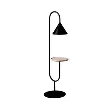 Kink Light 07053-F,19 Торшер Дион черный d31 h151 E27 1*40W с беспроводной зарядкой
