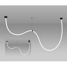 Kink Light 08031-300,19(3000-6000K) Подвес диммируемый Венди черный L300 d2,2 Led 72w (3000-6000K) с пультом ДУ