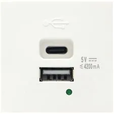 Donolux DUSB4200WCF USB зарядное устройство, 4.2A , Type A + C, 2 мод., бел. (45х45мм)