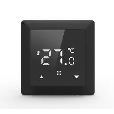 Donolux DTEF16B-WiFi Термостат с датчиком пола, программируемый с Wi-Fi , 16 A, 55*55 мм. черное стекло