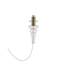Donolux Glass DL20751 Clear Brass Декоративный стеклянный элемент прозрачный CASCATA, D105xH250 мм, с патроном 1хЕ14 40Вт макс. (латунный напатронник, металл), прозрачный провод 2000 мм