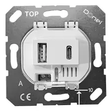 Donolux DUSB3100WCF USB зарядное устройство, 3.1A. тип A:max 18W,тип С:max 32W, белый, серия DUSB