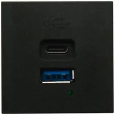 Donolux DUSB4200ANAF USB зарядное устройство, 4.2A , 65W, Type A + C, 2 мод., черн. матовая (45х45мм)