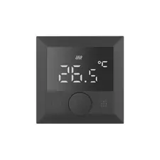 Donolux DTEF16BA Термостат с датчиком пола, программируемый, 16 A, 55*55 мм.черный, ручка настройки