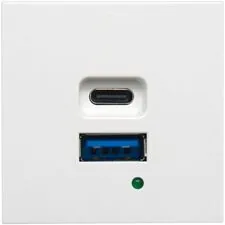 Donolux DUSB4200WAF USB зарядное устройство, 4.2A , 65W, Type A + C, 2 мод., бел. (45х45мм)