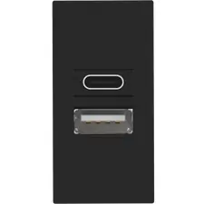 Donolux DUSB2100ANCF USB зарядное устройство, 2.1A, Type A + C, 1 мод., черн. (22.5х45мм)
