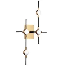 Lightstar 745647 Бра BERGAMO LED 5Wх4 1600LM ЧЕРНЫЙ МАТОВЫЙ/ЗОЛОТО 4000K