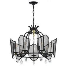 Lightstar 744077 Люстра CASTELLO 7х40W E14 ЧЕРНЫЙ/ЗОЛОТО