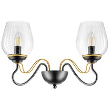 Lightstar 734627 Бра BOLLA 2х40W E14 ЧЕРНЫЙ/ЗОЛОТО/ПРОЗРАЧНЫЙ