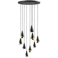 Lightstar 757090 Люстра CONE 9х40W E14 ЧЕРНЫЙ /ЗОЛОТО