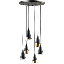 Lightstar 757060 Люстра CONE 6х40W E14 ЧЕРНЫЙ /ЗОЛОТО