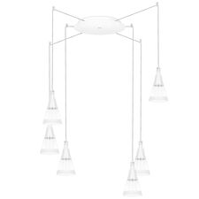 Lightstar 757066 Люстра CONE 6х40W GU10 БЕЛЫЙ МАТОВ/ПРОЗРАЧНО-МАТОВЫЙ