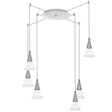 Lightstar 757069 Люстра CONE 6х40W GU10 ХРОМ/ПРОЗРАЧНО-МАТОВЫЙ