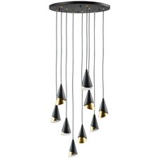 Lightstar 757090 Люстра CONE 9х40W E14 ЧЕРНЫЙ /ЗОЛОТО