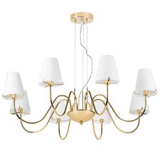 Lightstar 758082 Люстра подв. DIAFANO 8х40W G9 ЗОЛОТО/БЕЛЫЙ