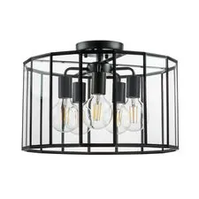 Lightstar 798257 Люстра GENNI 5х40W E27 ЧЕРНЫЙ МАТОВЫЙ/ПРОЗРАЧНЫЙ