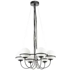 Lightstar 803267 Люстра GLOBO 6х40W E14 ЧЕРНЫЙ МАТОВЫЙ/БЕЛЫЙ