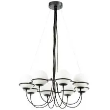 Lightstar 803287 Люстра GLOBO 8х40W E14 ЧЕРНЫЙ МАТОВЫЙ/БЕЛЫЙ