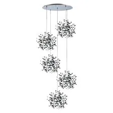 Lightstar L5PR721134 Подвес пятерной круглый EXTRA 5x3x5W(led) G9  (721134 - 5 + 572154 -1) ХРОМ