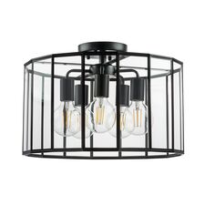 Lightstar 798257 Люстра GENNI 5х40W E27 ЧЕРНЫЙ МАТОВЫЙ/ПРОЗРАЧНЫЙ