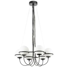 Lightstar 803267 Люстра GLOBO 6х40W E14 ЧЕРНЫЙ МАТОВЫЙ/БЕЛЫЙ
