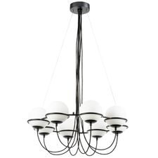 Lightstar 803287 Люстра GLOBO 8х40W E14 ЧЕРНЫЙ МАТОВЫЙ/БЕЛЫЙ