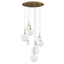 Lightstar 813092 Люстра GLOBO 9х40W E14 gold/white