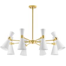 Lightstar 816086 Люстра DUMO 8х40W E14 БЕЛЫЙ МАТОВЫЙ/ЗОЛОТО