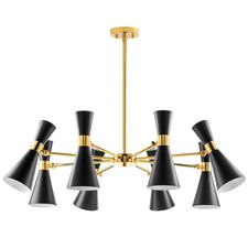 Lightstar 816087 Люстра DUMO 8х40W E14 ЧЕРНЫЙ МАТОВЫЙ/ЗОЛОТО