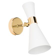 Lightstar 816616 Бра DUMO 1х40W E14 БЕЛЫЙ МАТОВЫЙ/ЗОЛОТО