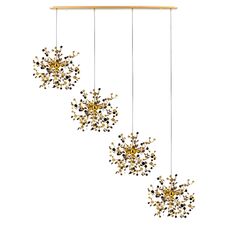 Lightstar L4PL721132 Подвес четверной линейный EXTRA 4x3x5W(led) G9  (721132 - 4 + 572142 -1) ЗОЛОТО