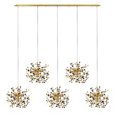 Lightstar L5PL721132 Подвес пятерной линейный EXTRA 5x3x5W(led) G9  (721132 - 5 + 572162 -1) ЗОЛОТО