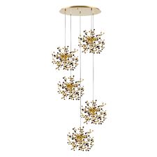 Lightstar L5PR721132 Подвес пятерной круглый EXTRA 5x3x5W(led) G9  (721132 - 5 + 572152 -1) ЗОЛОТО