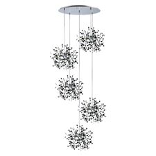 Lightstar L5PR721134 Подвес пятерной круглый EXTRA 5x3x5W(led) G9  (721134 - 5 + 572154 -1) ХРОМ