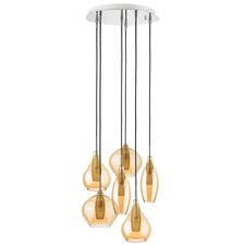Lightstar 803063 Подвес PENTOLA 6х25W G9 ХРОМ/ЯНТАРЬ