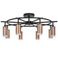 Lightstar LR7183080 Люстра RULLO 8х50W GU10 ЧЕРНЫЙ/МЕДЬ (571718+214430-8+202430-8)