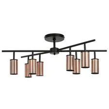 Lightstar LR728308 Люстра RULLO 8х50W GU10 ЧЕРНЫЙ/МЕДЬ (571728+214430-8)