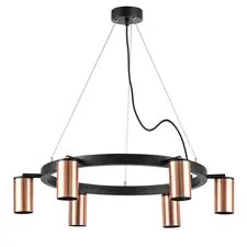 Lightstar LR016306 Люстра RULLO 6х50W GU10 ЧЕРНЫЙ/МЕДЬ (571016+214430-6)