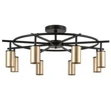Lightstar LR718408 Люстра RULLO 8х50W GU10 ЧЕРНЫЙ/ЗОЛОТО (571718+214440-8)
