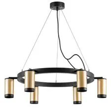Lightstar LR01640637 Люстра RULLO 6х50W GU10 ЧЕРНЫЙ/ЗОЛОТО (571016+214440-6+203437-6)