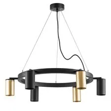 Lightstar LR016403373 Люстра RULLO 6х50W GU10 ЧЕРНЫЙ/ЗОЛОТО (571016+214440-3+214437-3)