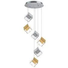 Lightstar 805569 Люстра QUBICA 6х2W(led) G4 12V ЗОЛОТО/ХРОМ/ПРОЗРАЧНЫЙ
