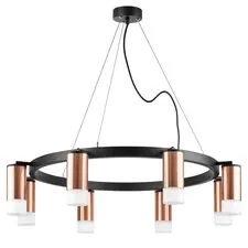 Lightstar LR0183081 Люстра RULLO 8х50W GU10 ЧЕРНЫЙ/МЕДЬ (571018+214430-8+202431-8)