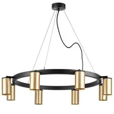 Lightstar LR018408 Люстра RULLO 8х50W GU10 ЧЕРНЫЙ/ЗОЛОТО (571018+214440-8)